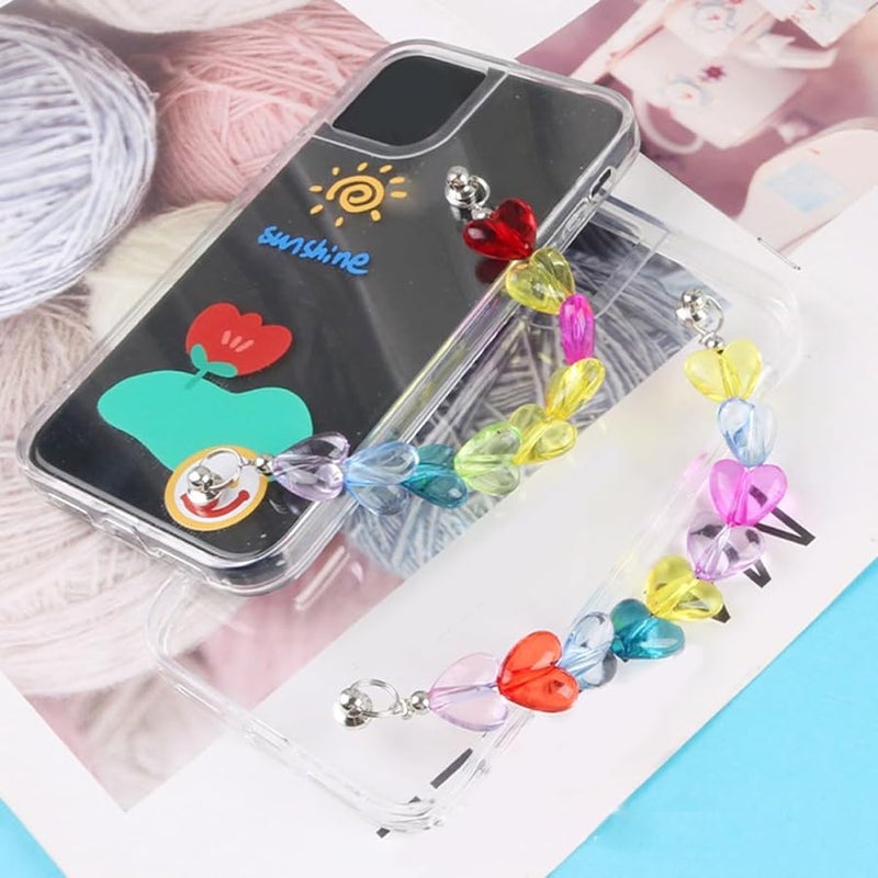 FRCOLOR Pink Heart Phone Case with Strap Lightweight Portable for Women - Image 3